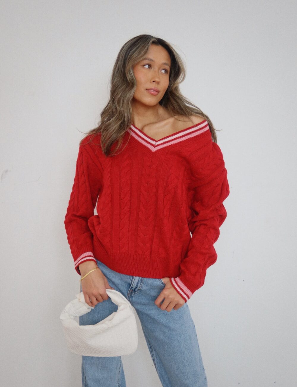 Sweetheart Cable Knit Sweater - Image 7