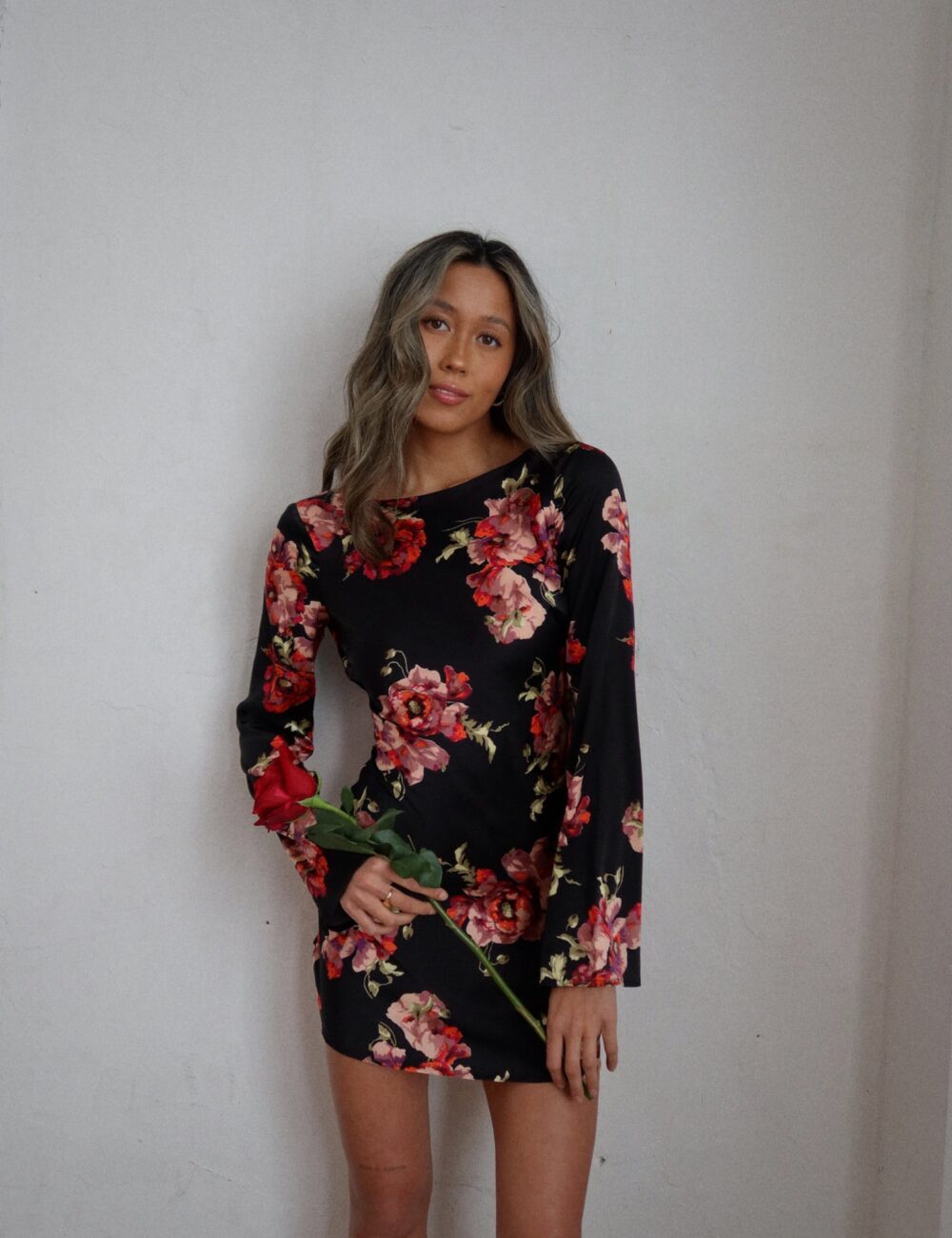 Rose Floral Mini Dress - Image 10