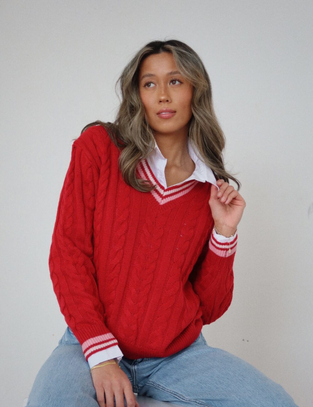 Sweetheart Cable Knit Sweater